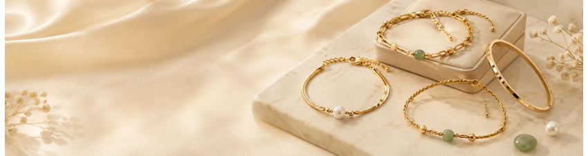 Pulseras laminadas en oro | Zyanya Dorée