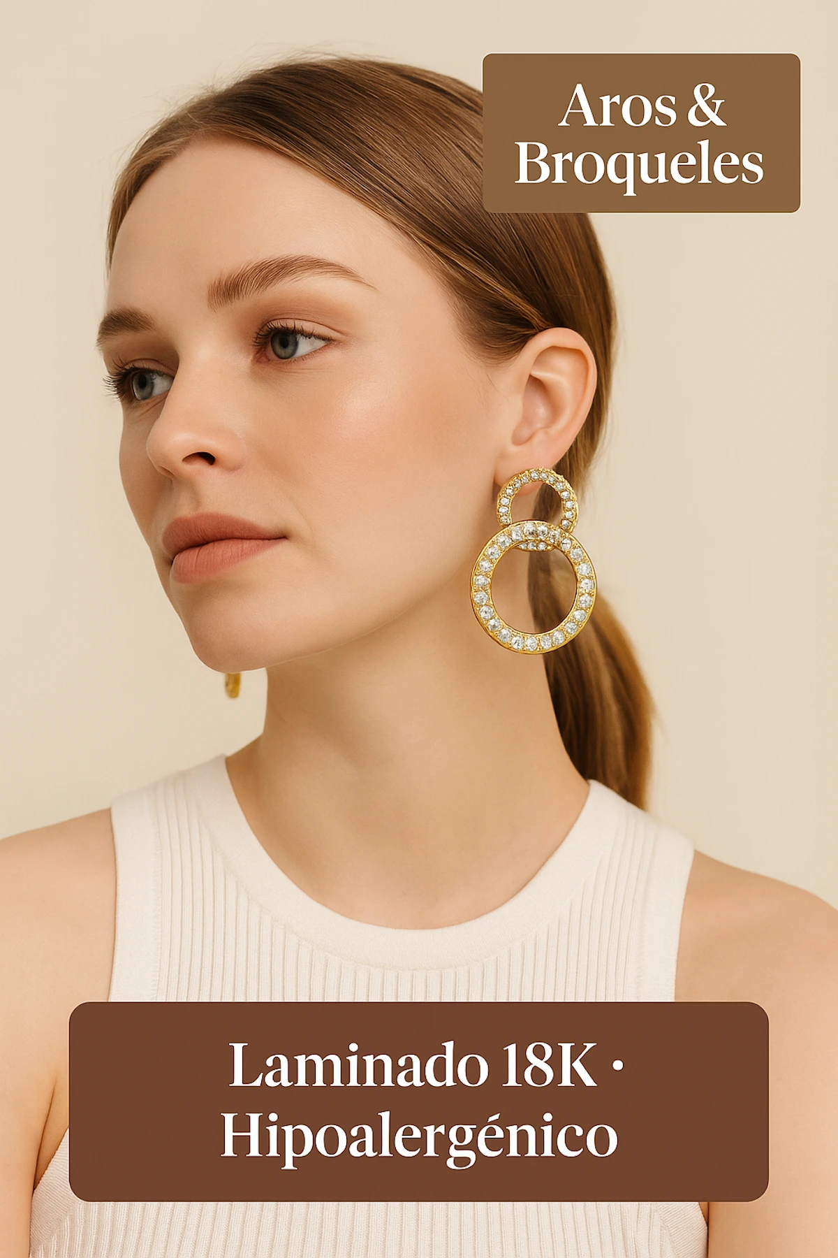 Aros laminados en oro 18K con zirconia — Zyanya Dorée