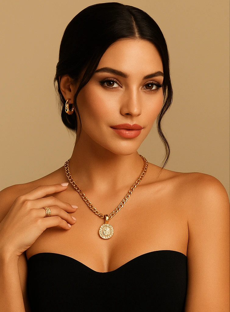 Set completo de joyería laminada en oro 18K — Zyanya Dorée